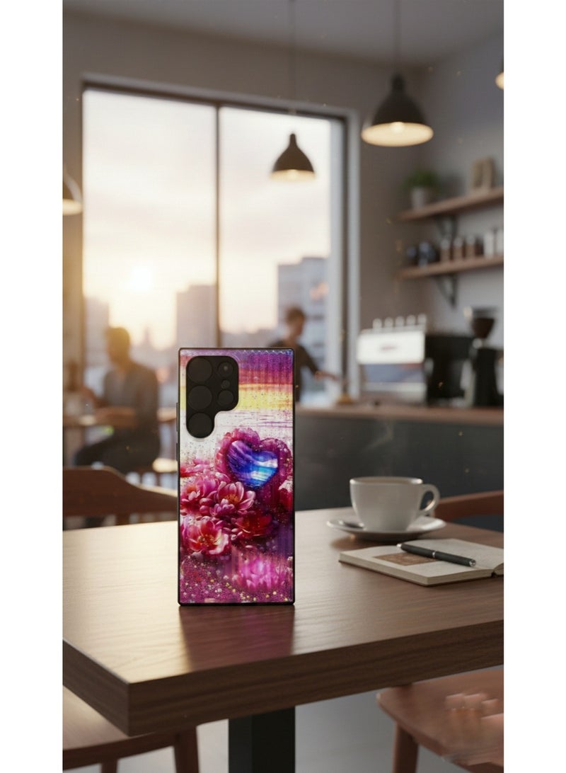 Grace ​back case S23 ultra -Dreamy Bloom Heart Case | Abstract Pink Floral Tech Accessory - Protctive cover For S23 Ultra - Image 2